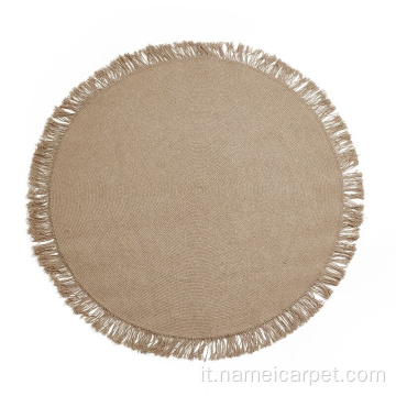 Tappeti e tappeti in lana intrecciati a forma rotonda